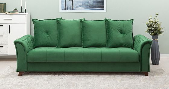 Диван-кровать Ирис раскладной 579 (Лекко темно-зеленый).