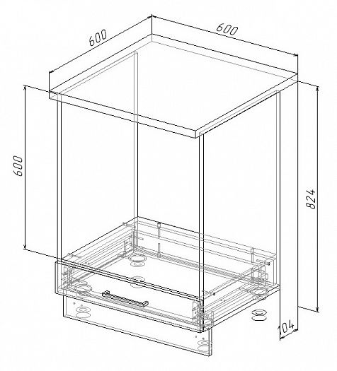 Модуль нижний Духовка "Графика" Арт. МД 60 (без столешницы) - схема