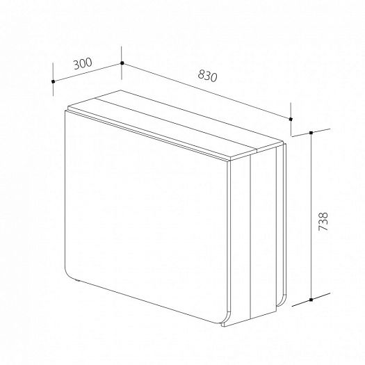 Стол-тумба "Марибель" В1 - Схема в сложенном виде