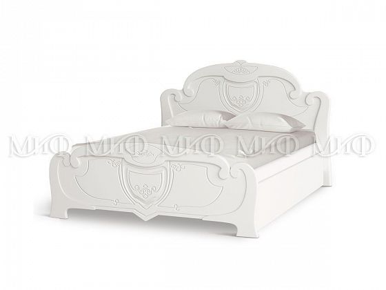 Кровать "Мария" 1,6 м - Цвет: Белый/Белый Глянец
