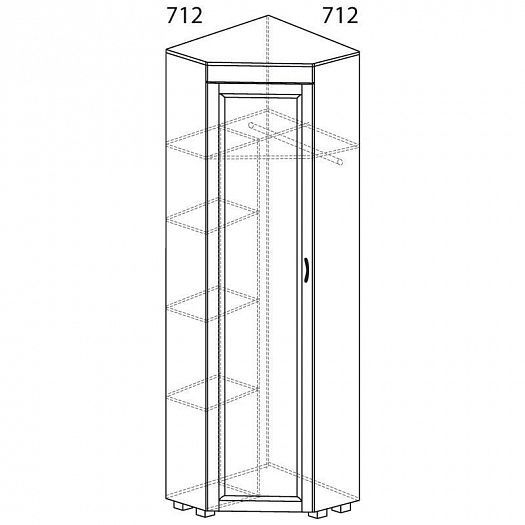 Шкаф угловой (712 мм) "Йорк" 07.1-ШК - Шкаф угловой (712 мм) "Йорк" 07.1-ШК, внутреннее наполнение