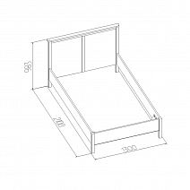Кровать 44 (1200 мм) "Sherlock" (Шерлок)