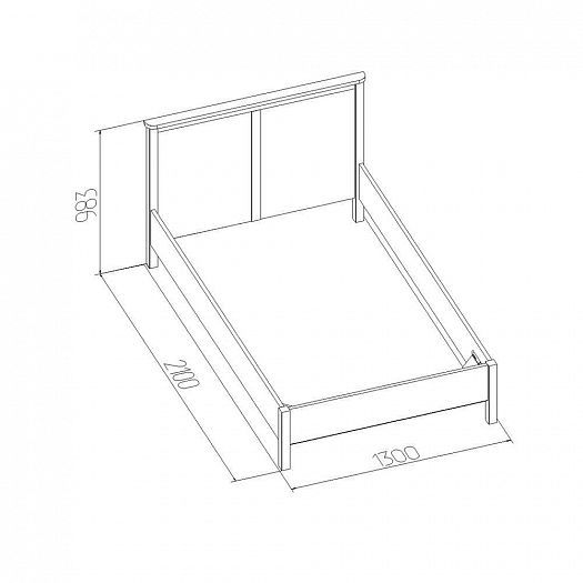 Кровать (1200 мм) "Шерлок" №44 - Кровать (1200) №44 Шерлок, размеры