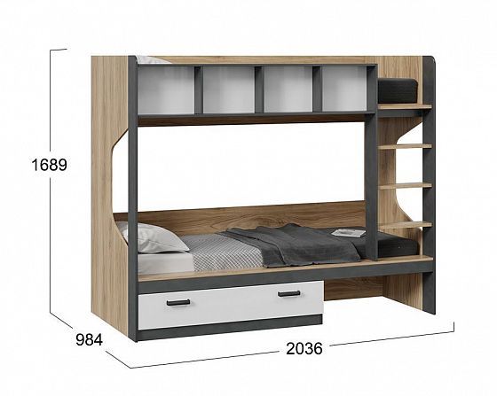 Кровать двухъярусная "Рико" ТД-340.11.01 - размеры