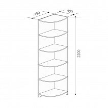 Стеллаж угловой с сегментом ЛДСП "Визит-16" Арт. VIP-4