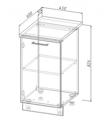 Модуль нижний "Бланка" Арт. МН 45 (без столешницы) - схема