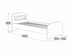 Кровать одинарная 800 мм "Омега-16"
