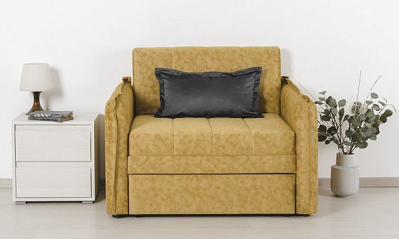 Кресло-кровать "Виола" (85) - Цвет: 233 (Аляска Мустард/Силкшайн 103 Угольный)
