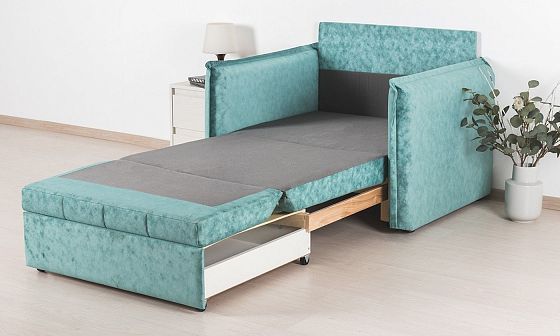 Кресло-кровать "Виола" (85) - В разложенном, цвет: 234 (Аляска Минт/Силкшайн 28 Серебристый Розовый)