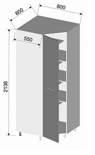Шкаф угловой "Греция" ШУ-800 - Шкаф угловой "Греция" ШУ-800 - схема