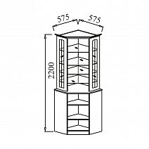 Витрина угловая "Венеция" Арт. В-12 с зеркалами