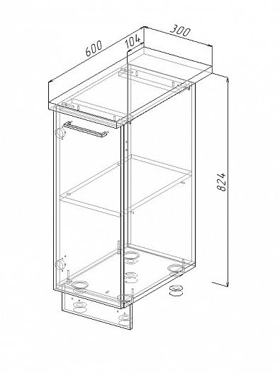 Модуль нижний "Вегас" Арт. МН 30 (без столешницы) - схема