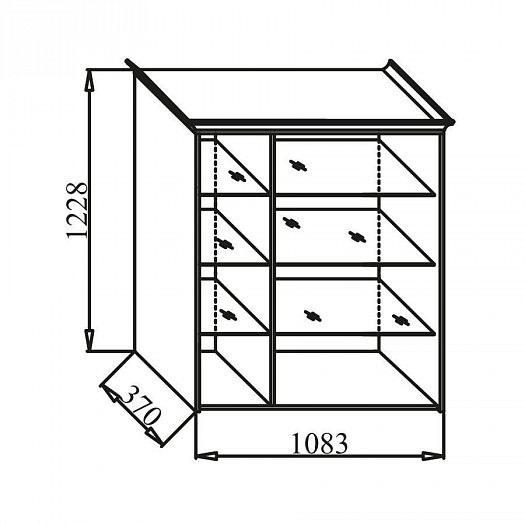 Шкаф для посуды "Венеция" с зеркалами Арт. В-9 - Шкаф для посуды "Венеция" с зеркалами Арт. В-9, схе