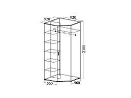 Шкаф угловой без зеркала "Венеция 9"