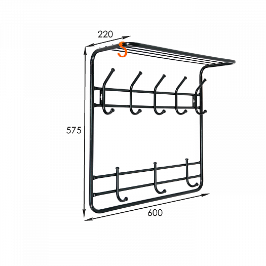Вешалка 2-х ярусная 60 - Вешалка 2-х ярусная 60, размеры
