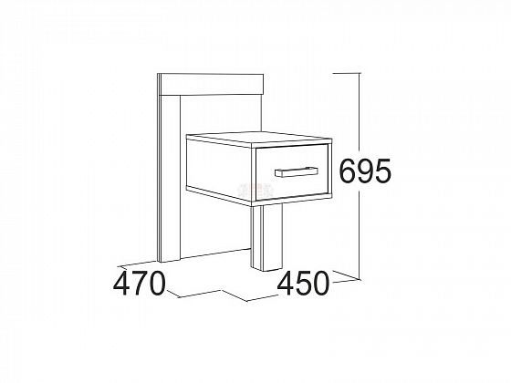 Тумба прикроватная "Ольга-19" - Тумба прикроватная "Ольга-19" - схема