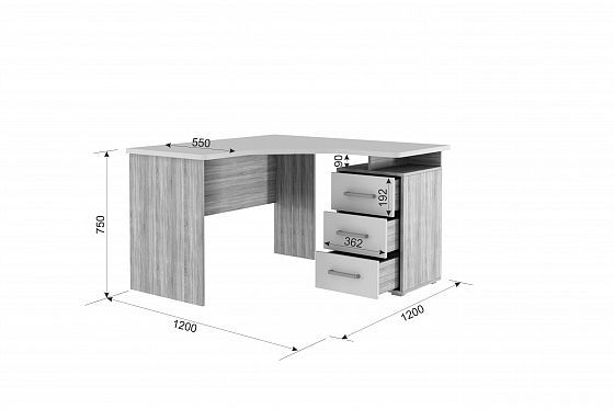 Стол компьютерный "Лайт-2" 1200 угловой - Стол компьютерный "Лайт-2" 1200 угловой: Схема
