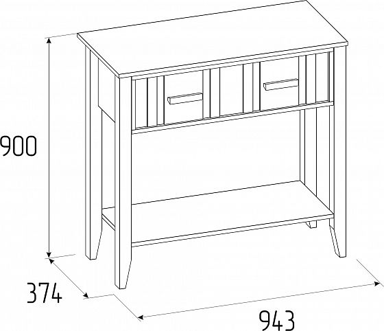 Стол консольный 43 "Scandica Oslo" - Схема