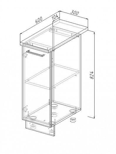Модуль нижний "Бланка" Арт. МН 30 (без столешницы) - схема