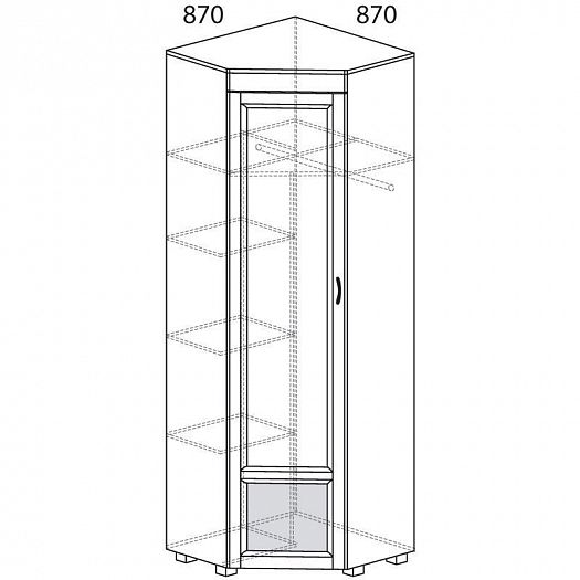 Шкаф угловой (870 мм) с глянцевой вставкой "Йорк" 04.3-ШК - Шкаф угловой (870 мм) с глянцевой вставк