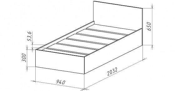 Кровать односпальная "Ницца" НЦ.13 - Чертеж