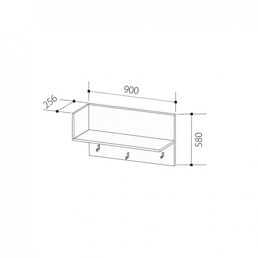 Вешалка "Визит-3 LOFT" (900 мм) - Схема