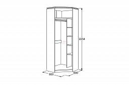 Шкаф угловой 2-х дверный "Ольга-13"