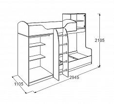 Кровать двухъярусная №2 "Омега-18" (без фотопечати)