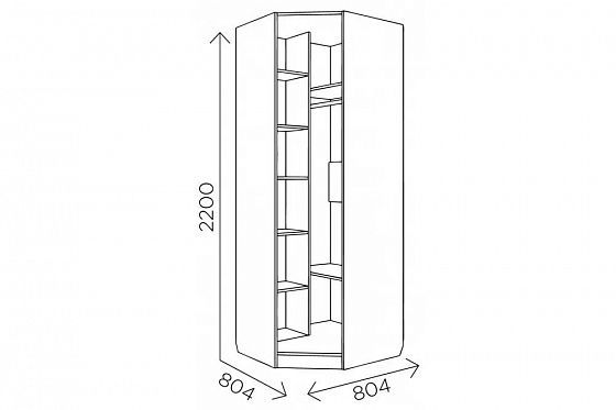 Шкаф угловой "Богуслава" М3 - Размеры