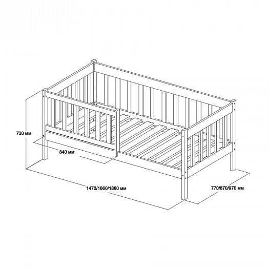 Кровать-софа "Аист-10" (700*1400 мм) - Кровать-софа "Аист-10" (700*1400 мм), схема