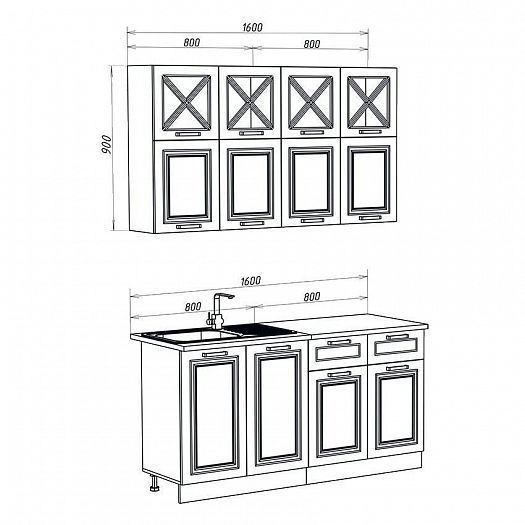Кухня "Констанция" 1600/900 - Схема