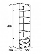 Шкаф 2-хдверный для белья "Омега-16"