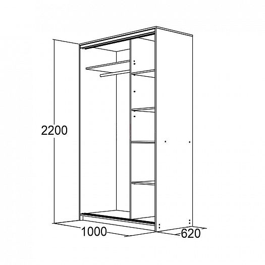 Шкаф-купе "Мираж-10.1" - Схема наполнения