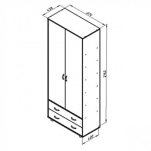 Шкаф для одежды "Дельта" №4 - Шкаф Дельта-4, размеры