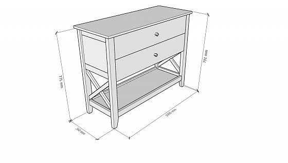 Комод "Прованс", схема с размерами