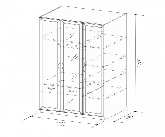 Шкаф трехдверный "Ивушка-7" - Схема