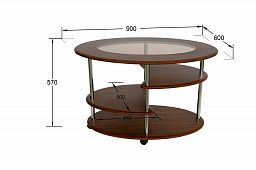 Стол журнальный "Эллипс" со стеклом